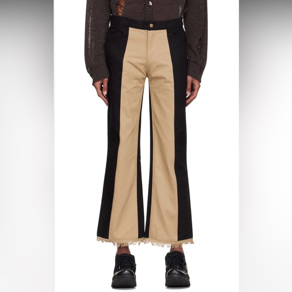 YOUTHS IN BALACLAVA Colourblock‎ Two Tone Cotton Pants SSENSE Size XS